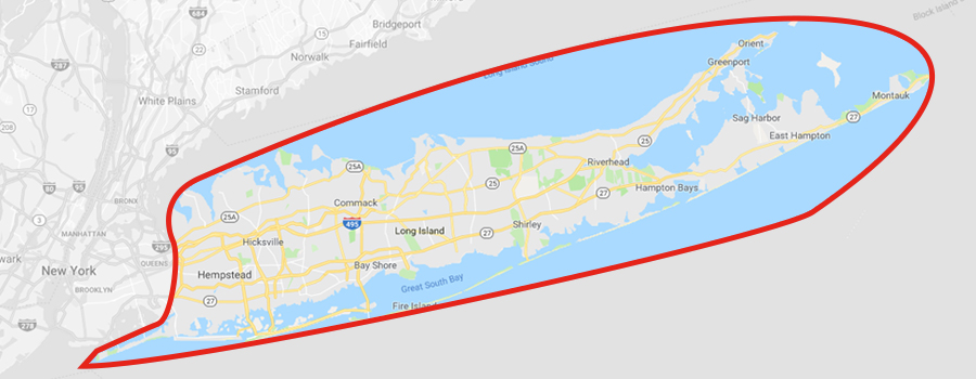 Long Island area map